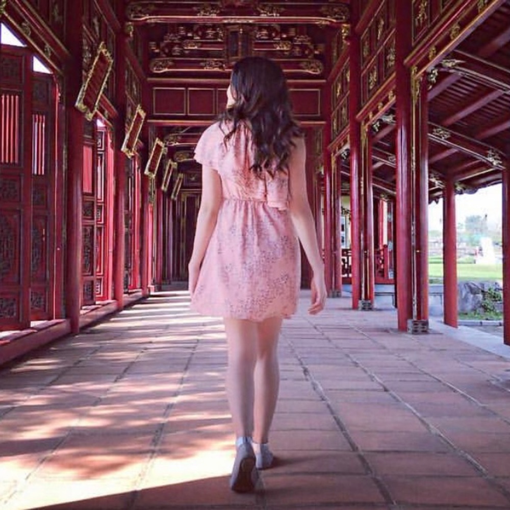 Pink Floral One-Shoulder Ruffle Dress - Picture 7 of 7